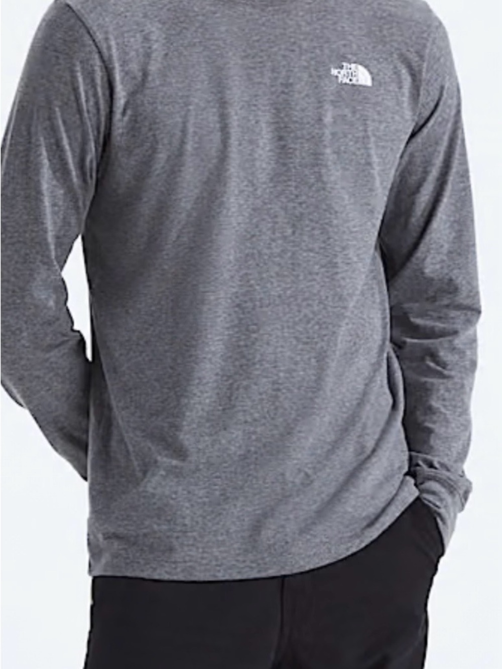 NWT North Face Men’s Long Sleeve Gray Logo Tee